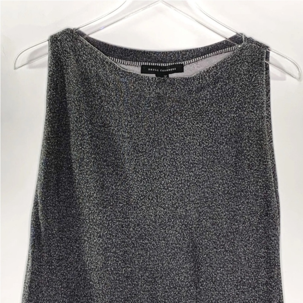 Skull Cashmere Graphic Thick Knit Heavyweight Muscle Tee Tank Top - Picture 5 of 9